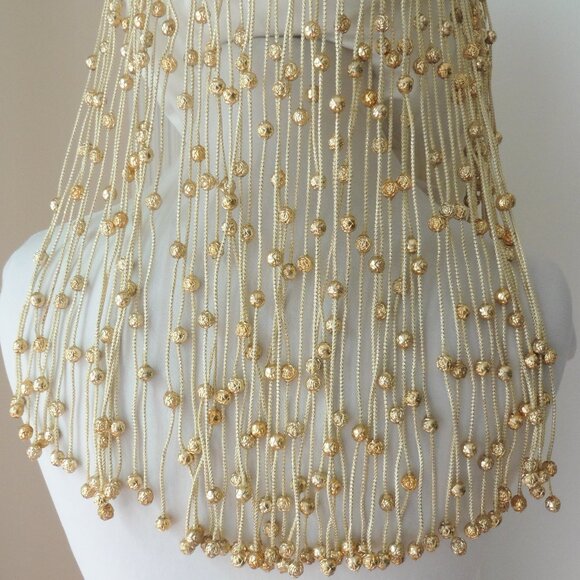 Luxurious Gold Beaded cleopatra head dress. main image 4